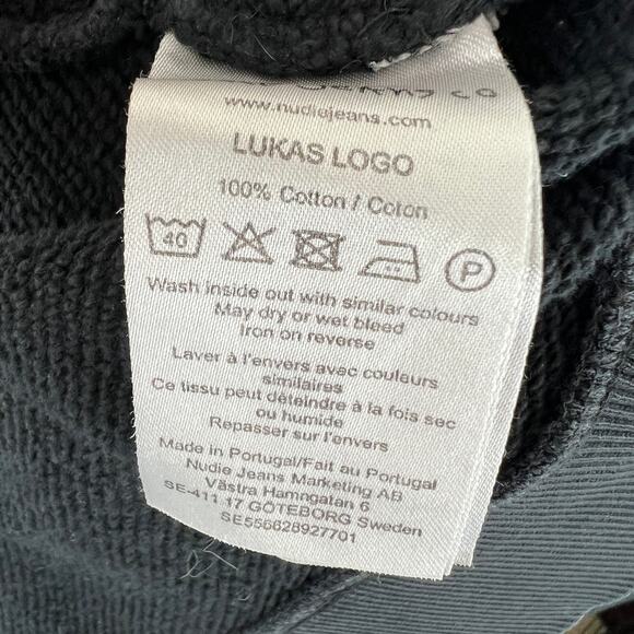 NUDIE JEANS CO Black Cotton Lukas NJCO Pink Circle Pullover Sweatshirt Sz XL - Picture 9 of 9